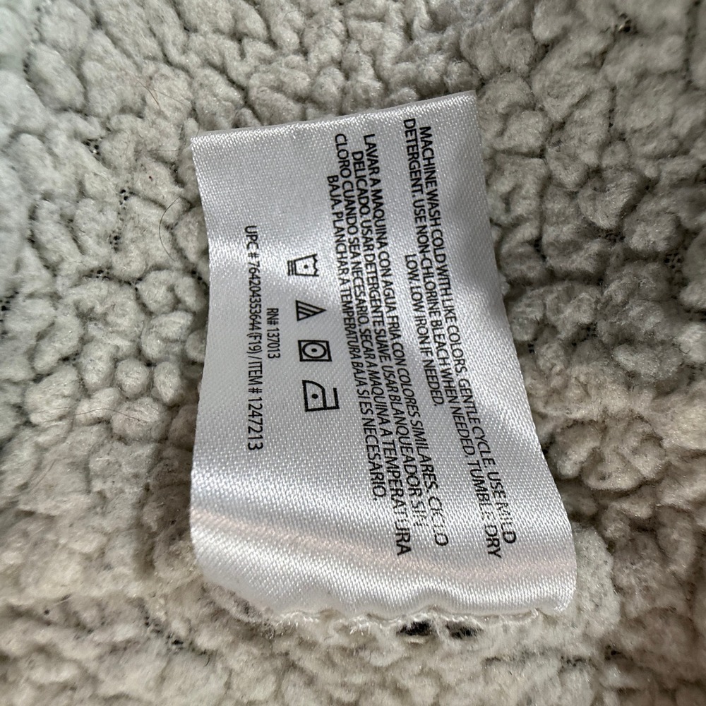 Orvis Quarter Zip Pullover Mens L Marled Knit Sherpa Lined Black White - Picture 8 of 8